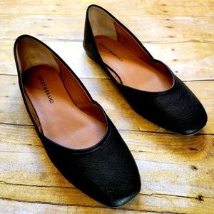 100% Leather Lucky Brand Women's LK Ameena Ballet Flats Size 8.5M / 39 in Black